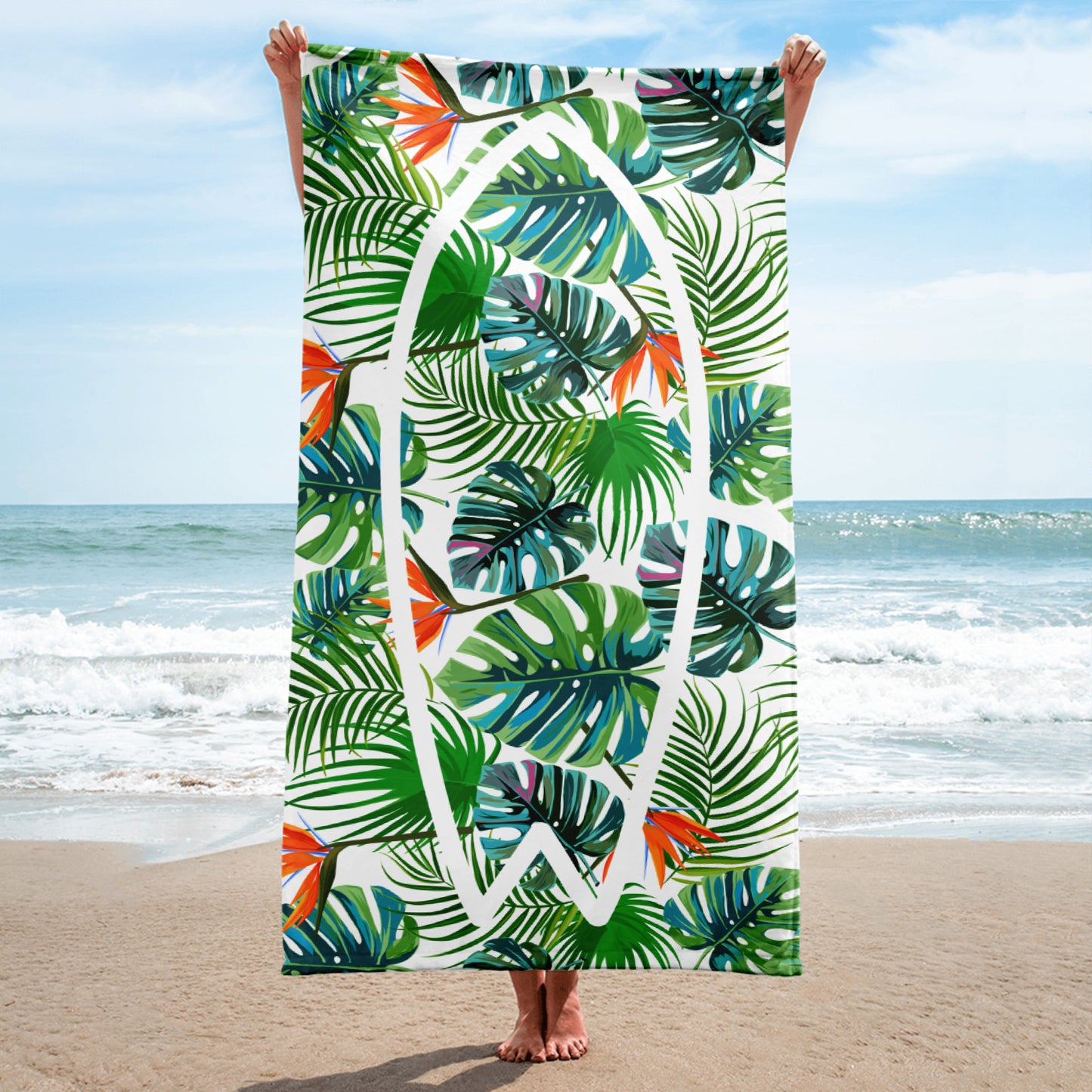 Surf Pop-up Trainer Beach Towel - Lush green