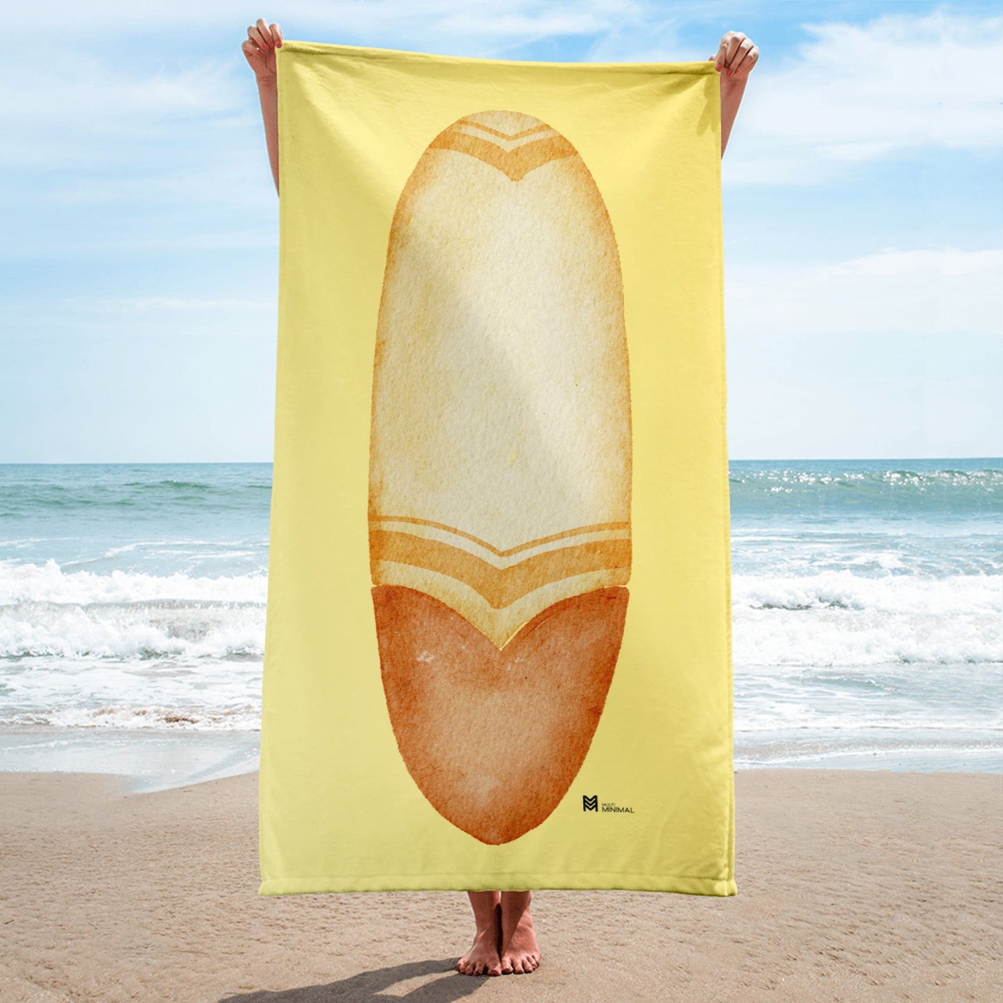 Surf Pop-up Trainer Beach Towel - Aboriginal Surfer