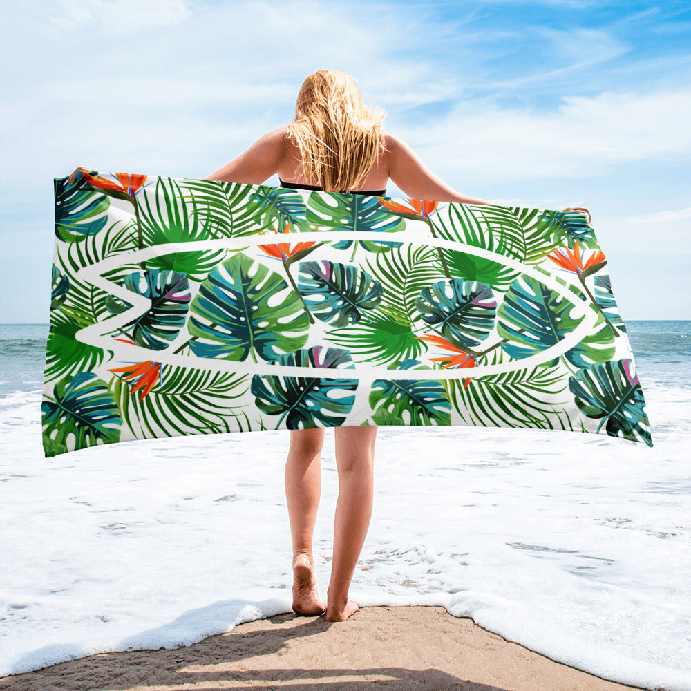 Surf Pop-up Trainer Beach Towel - Lush green